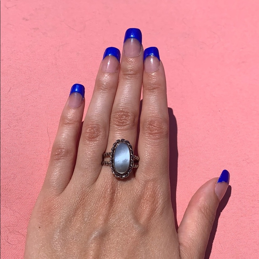 Vintage Silver Abalone Ring